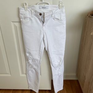 J Brand Distressed white denim jeans